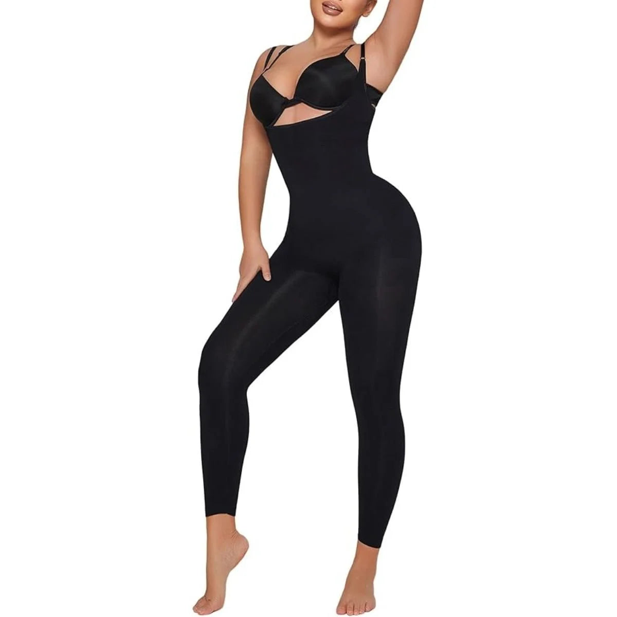 Takusun Women's Open-Bust Full-Body Shapewear Jumpsuit